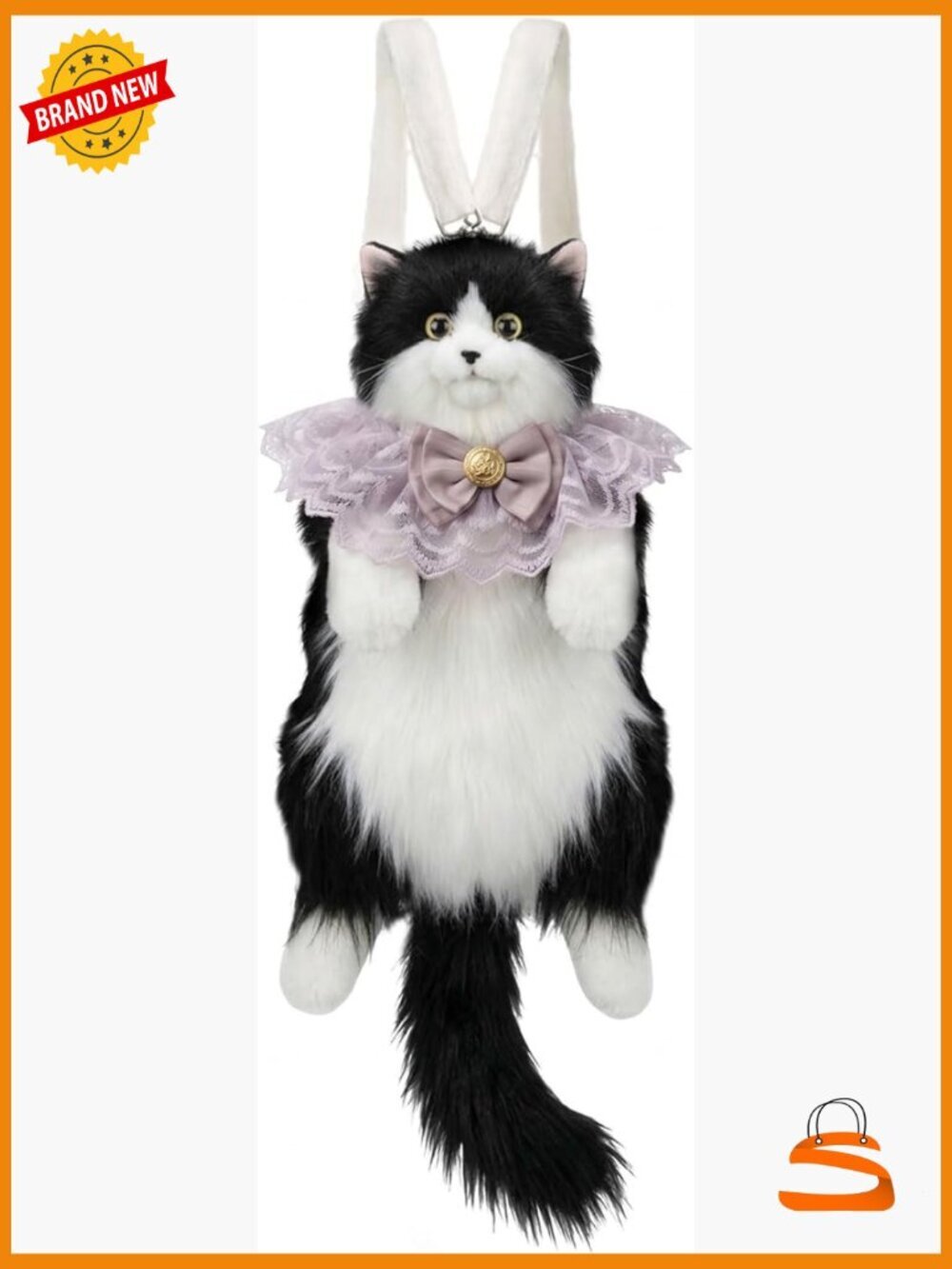 Handcrafted Realistic Cat Backpack Plush Stuffed Animal Bag